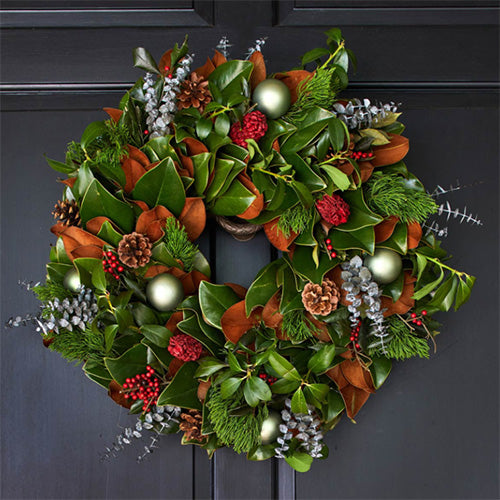 Fresh Wintergreen & Ruby Wreath