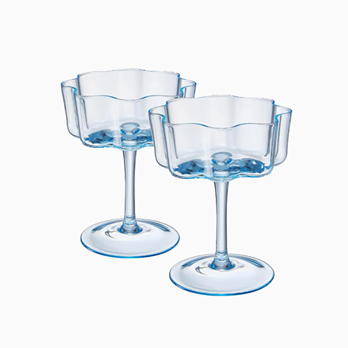 Cobalt Blue Flower Wave Coupe