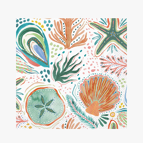 Coastline Oyster Cocktail Napkin