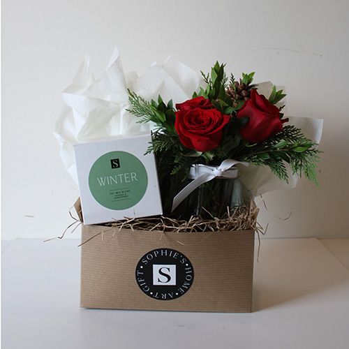 Flower Gift Box + Signature Winter Candle