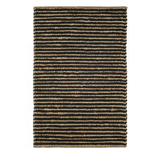 Twiggy Black Handwoven Wool/Jute Rug