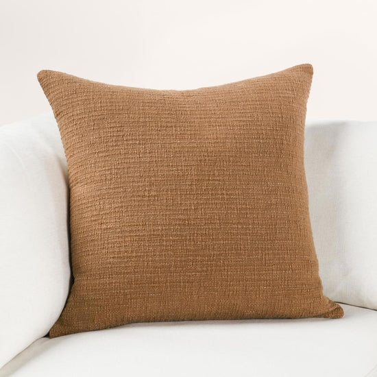 22x22 Cognac Brown Fable Pillow
