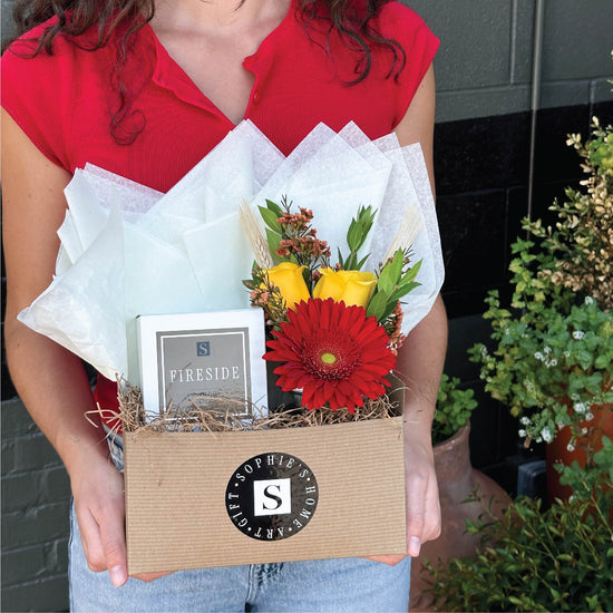 Fall Flower Gift Box + Signature Fireside Candle