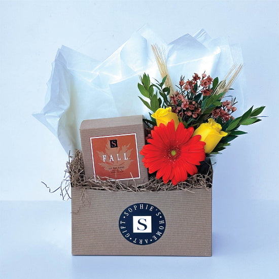Fall Flower Gift Box + Signature Fall Candle