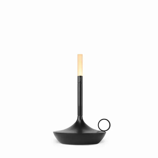 Small Black Portable Rechargeable Candle Lamp