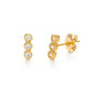 Triple Crystal Bar Stud Earring