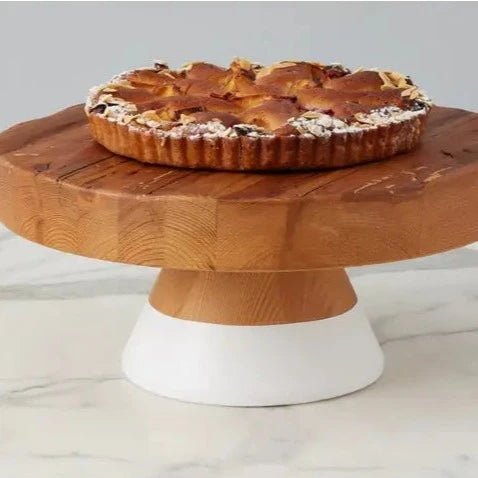 Large White Mod Block Cake Stand