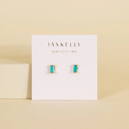 Turquoise Baguette Earrings