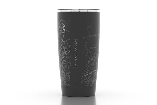 Black Chattanooga Map Pint Tumbler