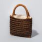 Coffee Bead Woven Handbag