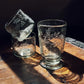 Tall Hand Etched Blown Footed Water Glass