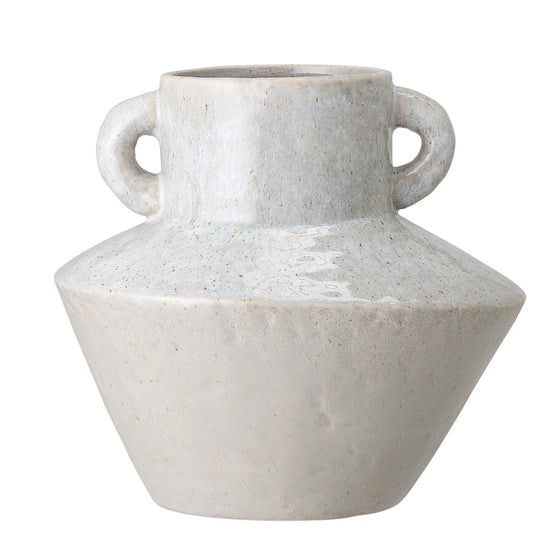 White Stoneware Vase w/Handles