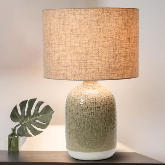 Taupe Stoneware Lamp