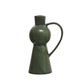 Stoneware Green Taper Holder w/Handle