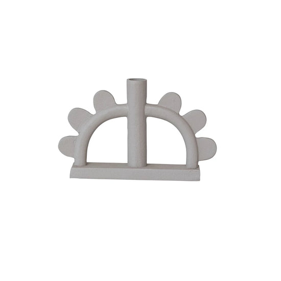 Textured Aluminum Scalloped Taper Holder