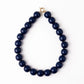Navy Iris Large Resin Bead Necklace