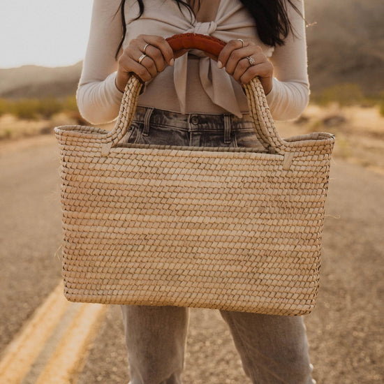 Kristen Palm Leaf Tote Bag