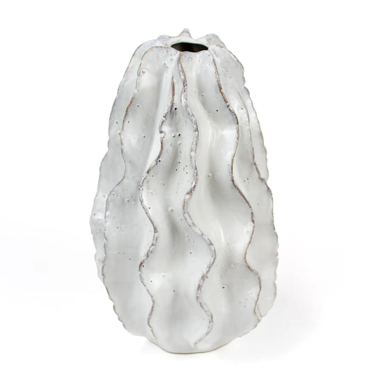Large Ceramic Ruffle Vase