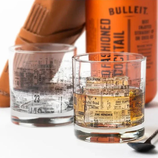 S/2 Concert Ticket Whiskey Glasses