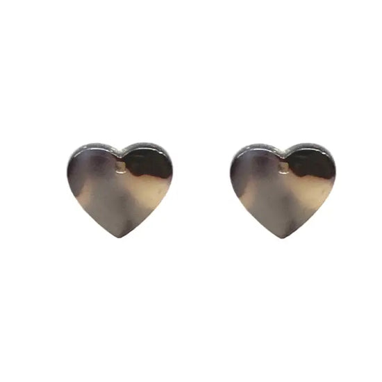 Brown Tortoise Heart Statement Stud Earrings