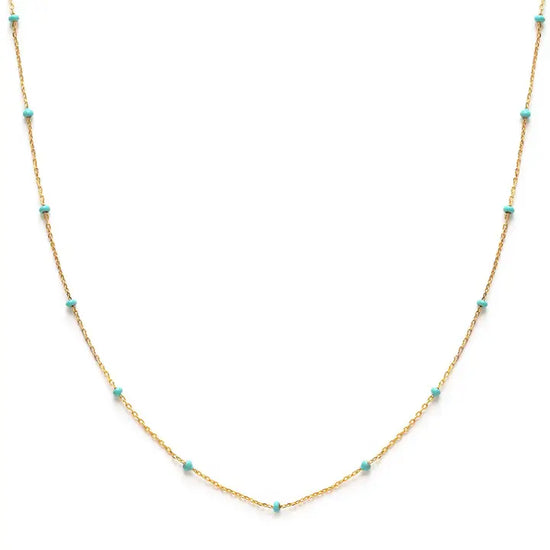 Turquoise Beaded Chain Necklace