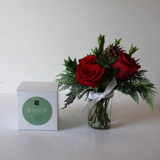 Flower Gift Box + Signature Winter Candle