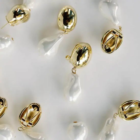 Vintage Gold + Pearl Chunky Drops