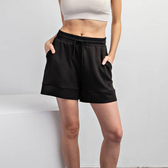Black Modal Scuba Casual Short