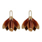 Caramel Gold Dipped Feather Earrings