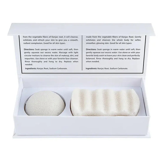 S/2 White Konjac Body Sponge