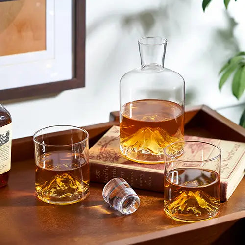 Mountain Tumblers + Crystal Decanter Set