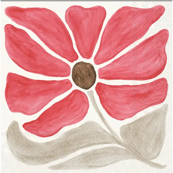 Modern Red Petals Cocktail Napkins