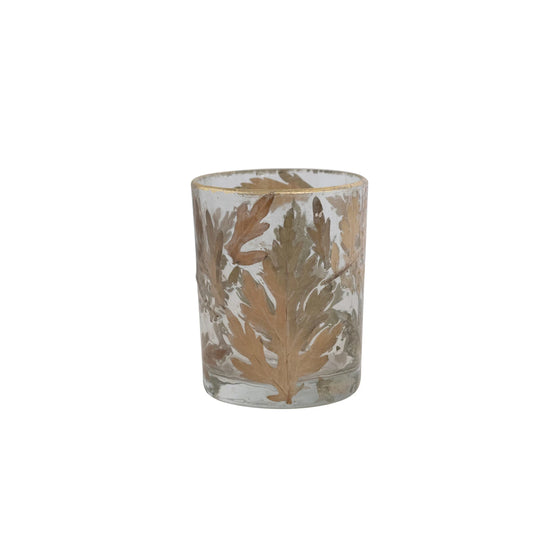 4" Tealight Holder w/Oak Leaves