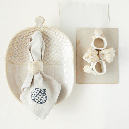 Cream Acorn Shaped Platter