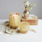 Marbled Yellow Glass Footed Tealight