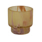 Small Marbled Yellow Glass Footed Tealight