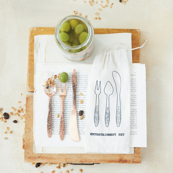 Copper Hammered Appetizer Utensils