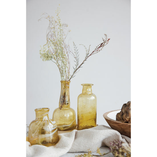 Marbled Amber Glass Vase