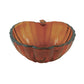 Amber Hand-Blown Glass Pumpkin Bowl