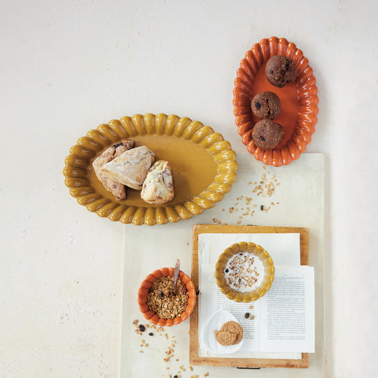 Mustard Scalloped Platter