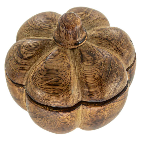 Mango Wood Pumpkin Swivel Dish