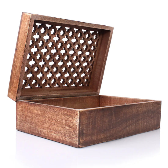 Decorative Wooden Handmade Box with Hinged Lid