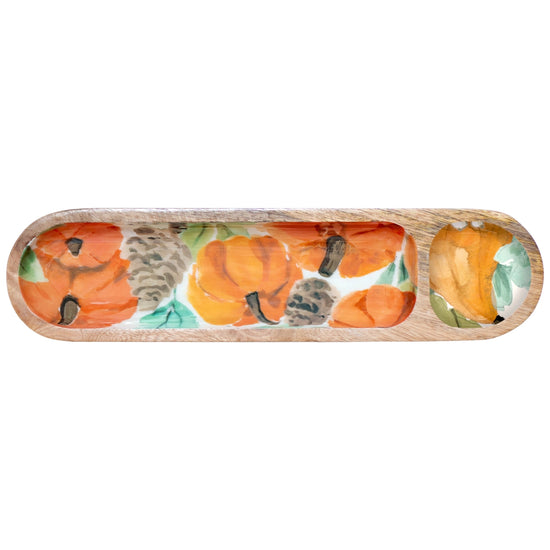16" Harvest Mango Wood Sectioned Tray