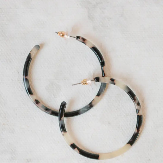 Skinny Blonde Tortoise Hoops