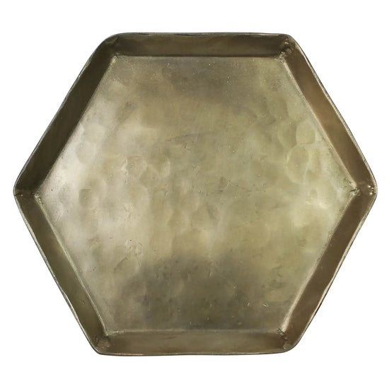 Small Brass Hexagonal Tulum Tray