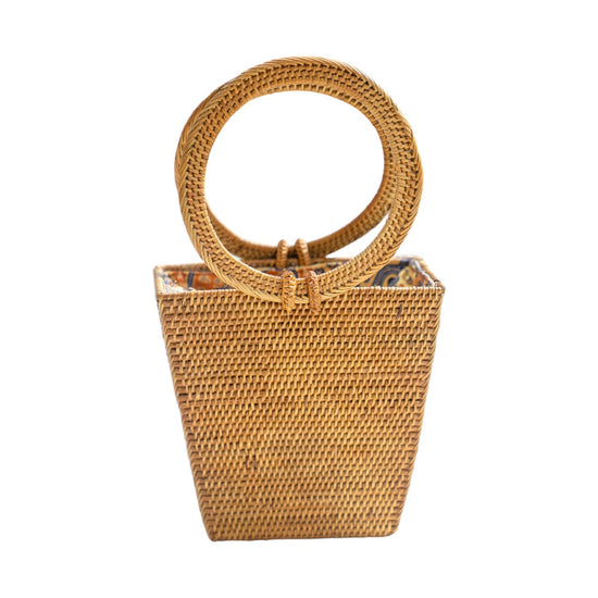 Top Handle Rattan Summer Bag