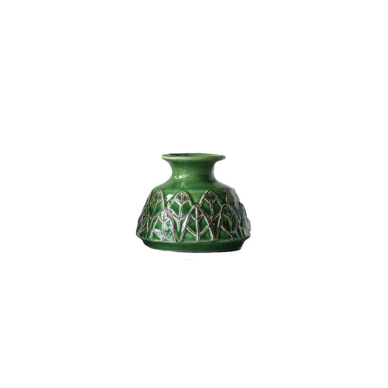 Green Embossed Vase