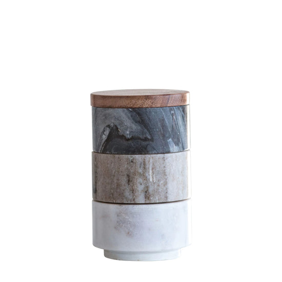Marble Stacking Pinch Pots w/Lid