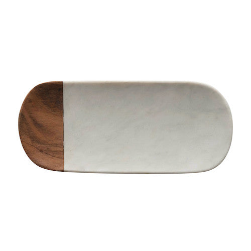 Marble+Acacia Wood Tray