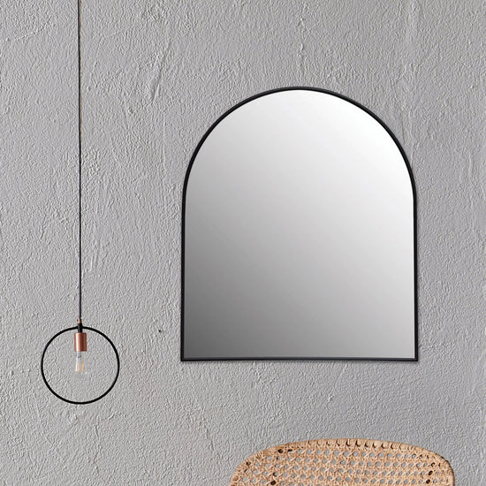 Black Metal Arched Mirror